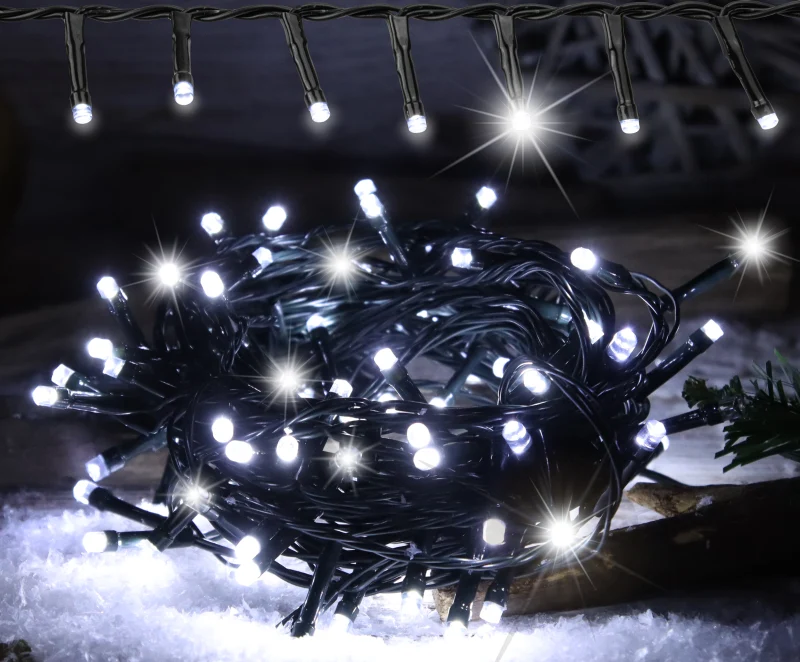Karácsonyi sziporkázó fényfüzér, kültéri/beltéri 230VAC, 2+10M, 400LED, 3,6W, 12000-13000K, IP44 CHRSTHOSC400CW