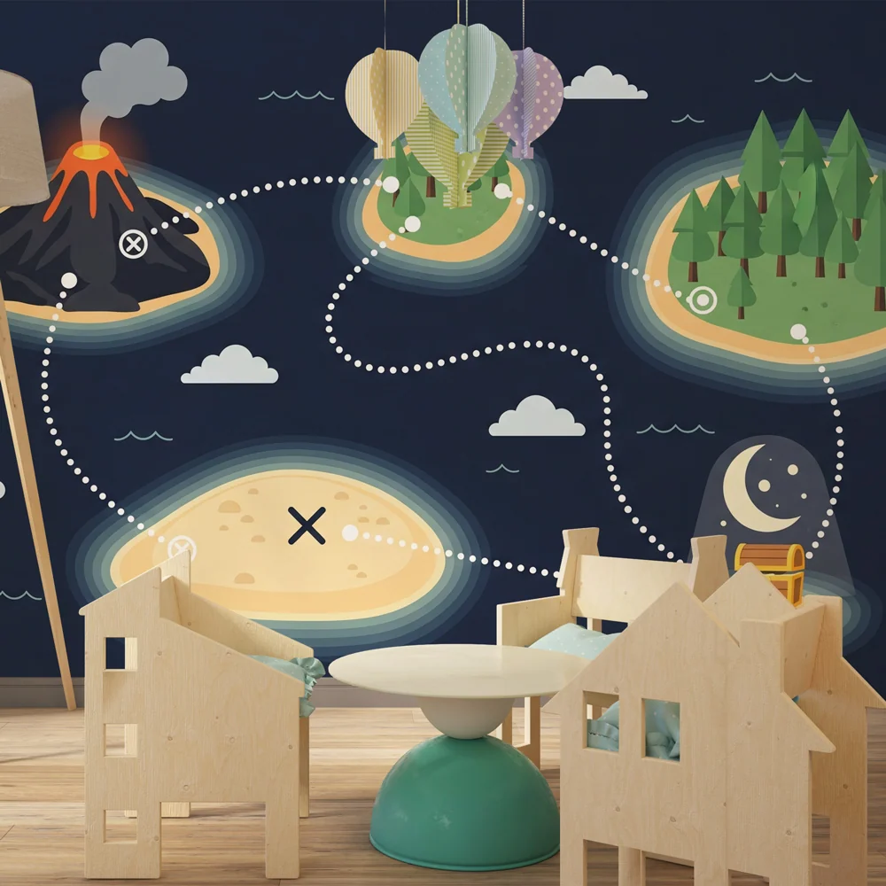 Kids room wallpaper | Kalandos kincses térkép