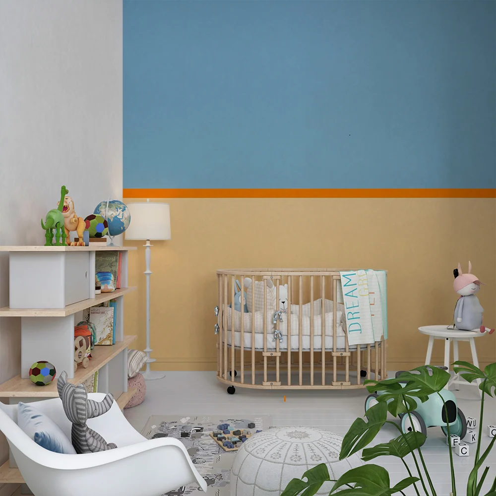 Kids room wallpaper | Kék ég és lágy homok narancssárga érintéssel
