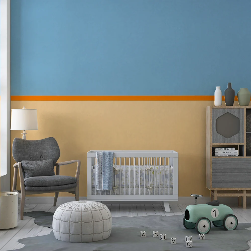 Kids room wallpaper | Kék ég és lágy homok narancssárga érintéssel