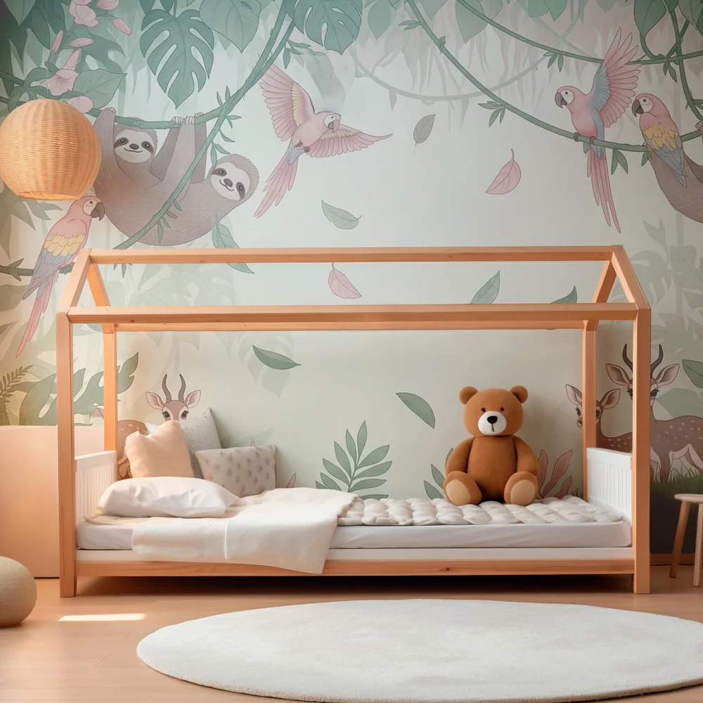 Kids room wallpaper | Trópusi erdő állatai