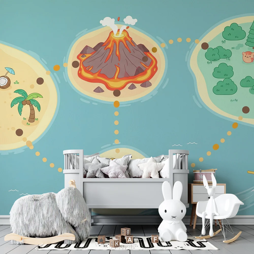 Kids room wallpaper | Varázslatos kincses térkép