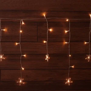 LED karácsonyi ablakdísz,csillag,elemes, Timer 6+18h, 40LED, 3000K, 3xAA,CHRWS40WW