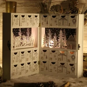 LED karácsonyi adventi kalendárium, elemes Timer 6+18h, 6LED, 3000K, 2xAAA CHRACB6WW