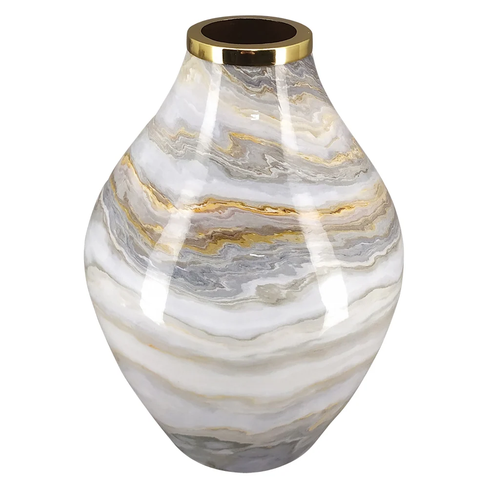 MINERAL fém design váza 32 cm