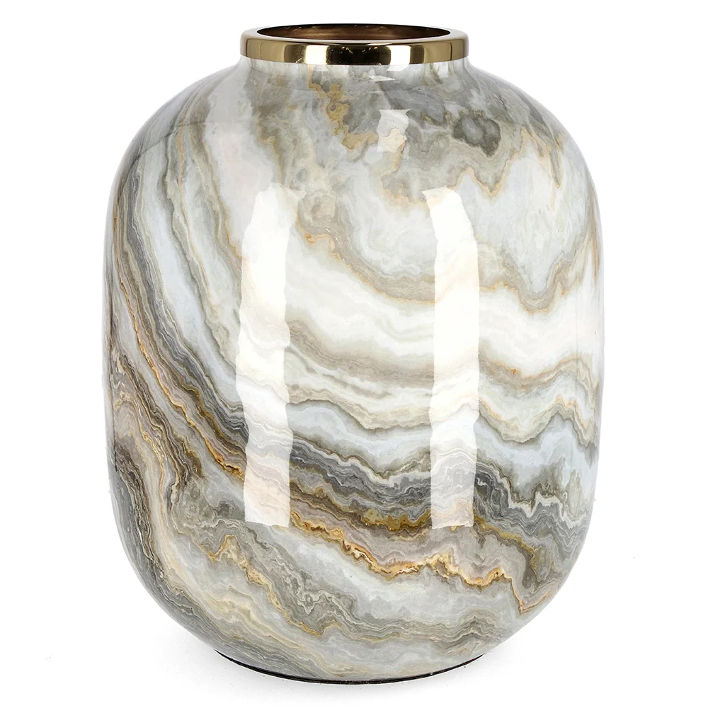 MINERAL fém design váza 36 cm