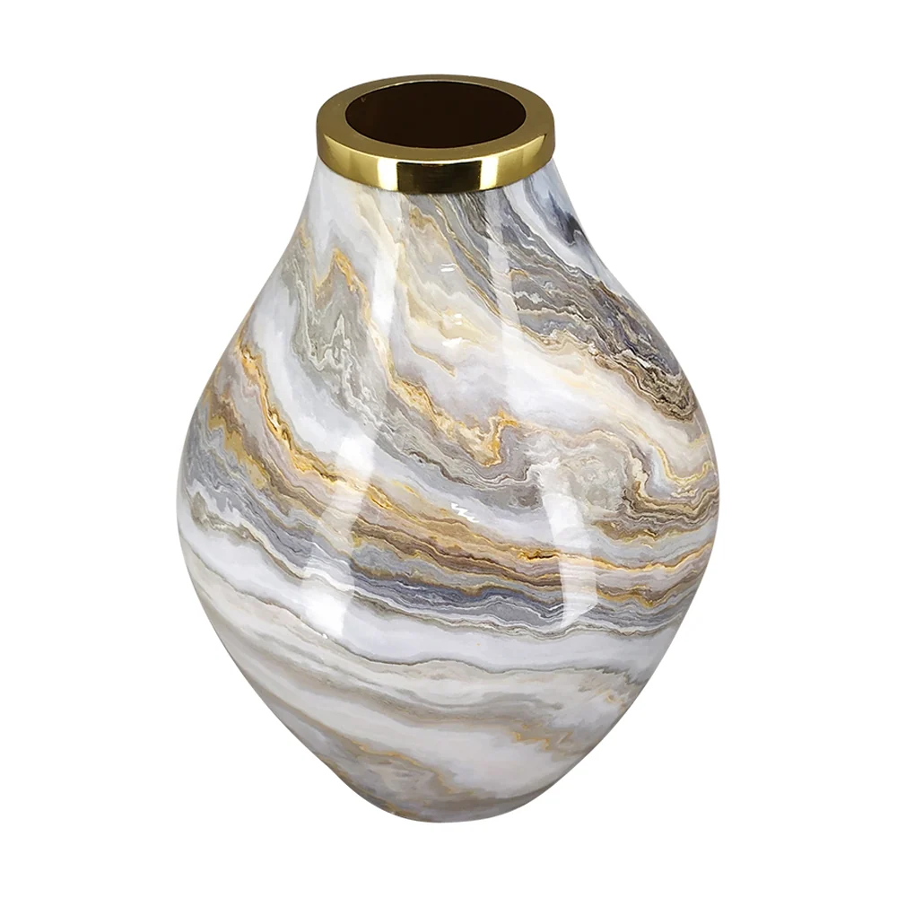 MINERAL fém design váza 24 cm