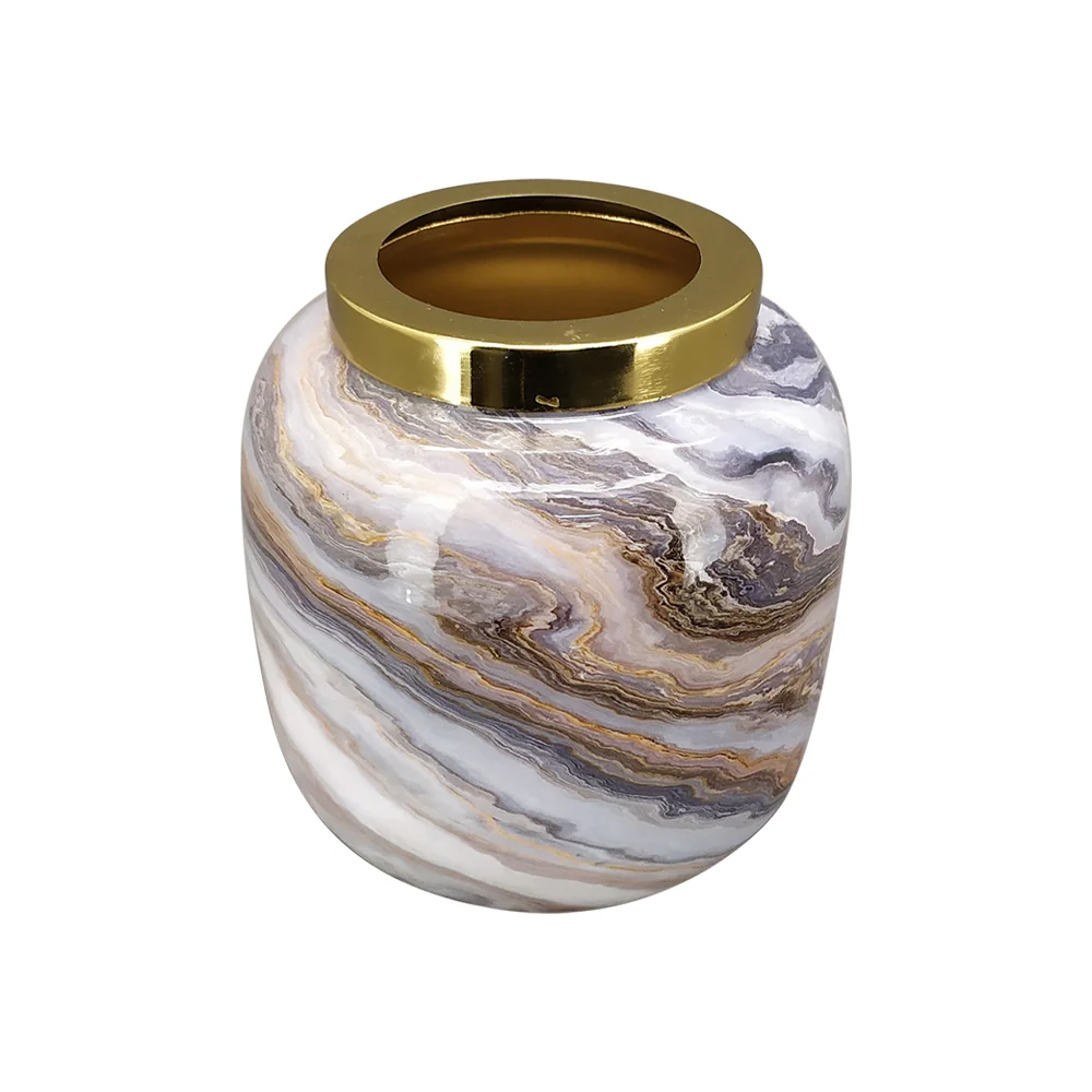 MINERAL fém design váza 13 cm