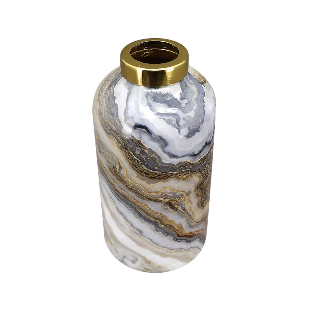 MINERAL fém design váza 16 cm