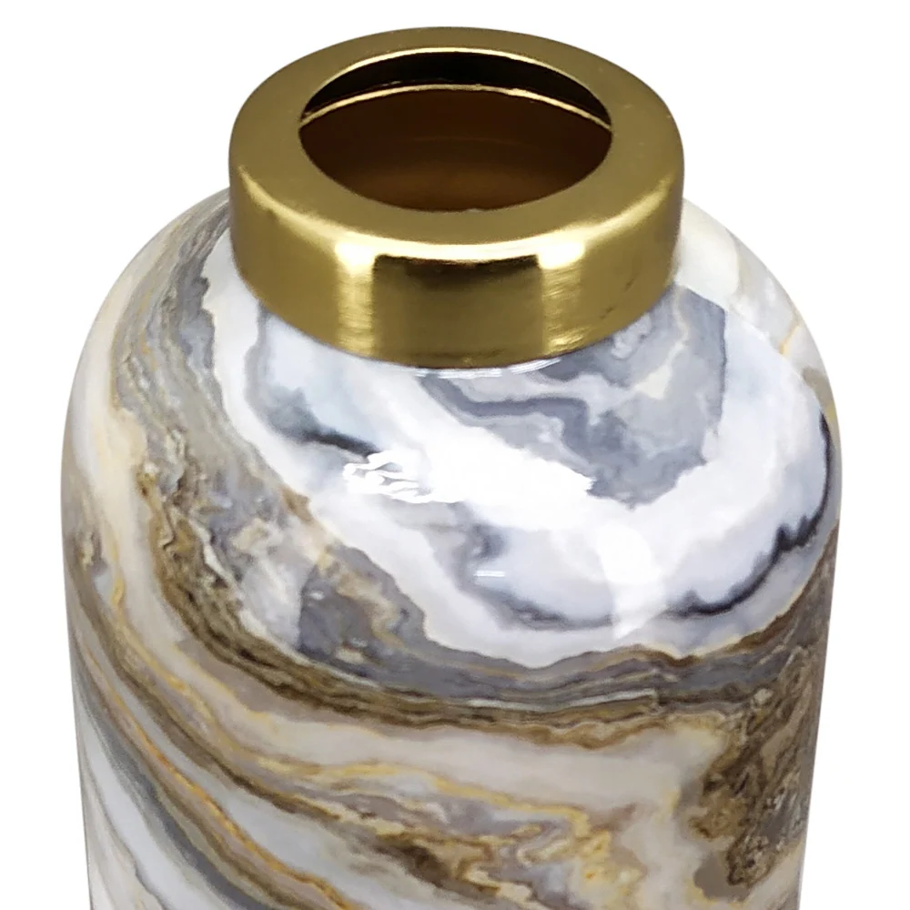 MINERAL fém design váza 11 cm