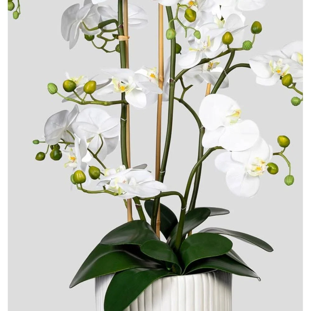 Nagy orchidea cserepes művirág 110 cm fehér Real Touch "Orchid"