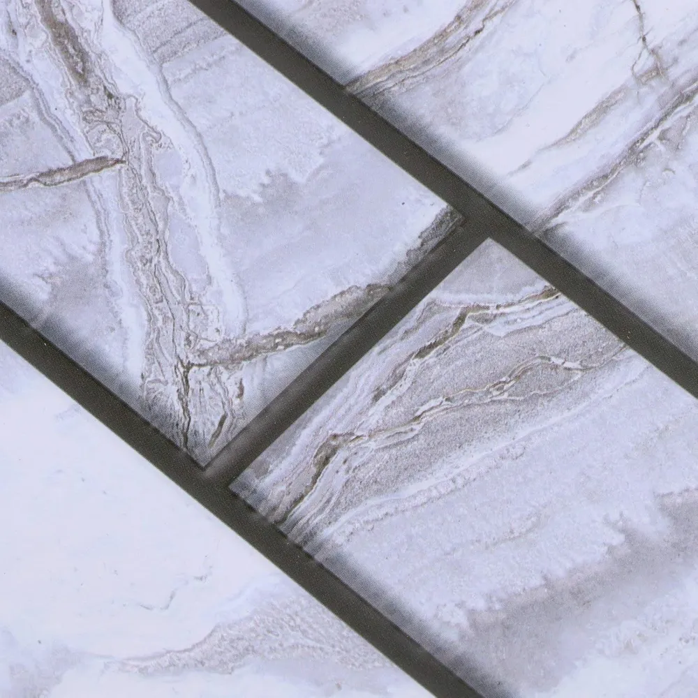 10 x 3D Öntapadós Tapéta Csempe, Téglalap alakú Márvány Mintával, Konyhai és Nappali Falra, Könnyen Tisztítható, Vízálló,...