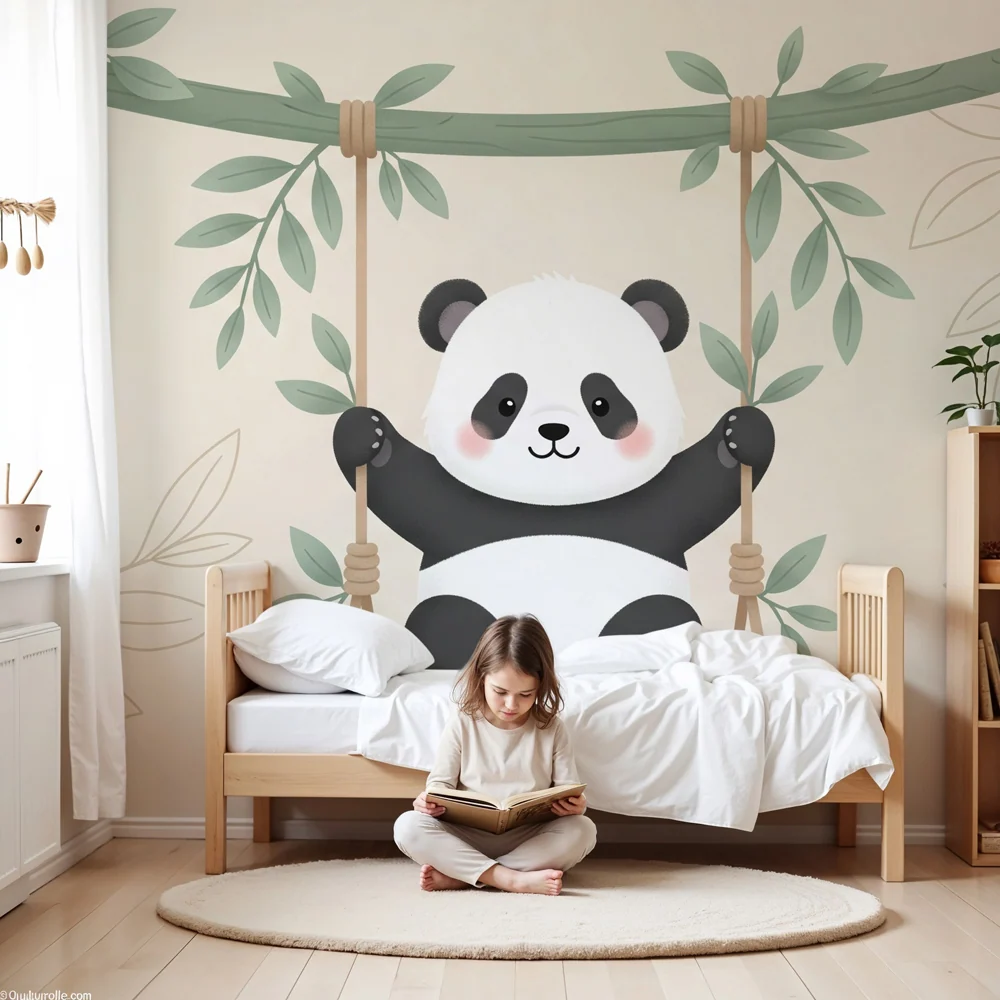 Nursery room wallpaper | Aranyos panda hintában