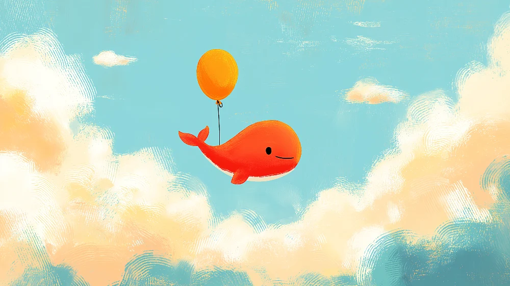 Nursery room wallpaper | Bold whale sky