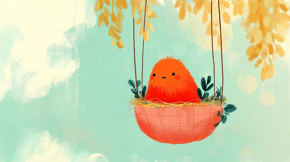 Nursery room wallpaper | Cute birds and soothing nature