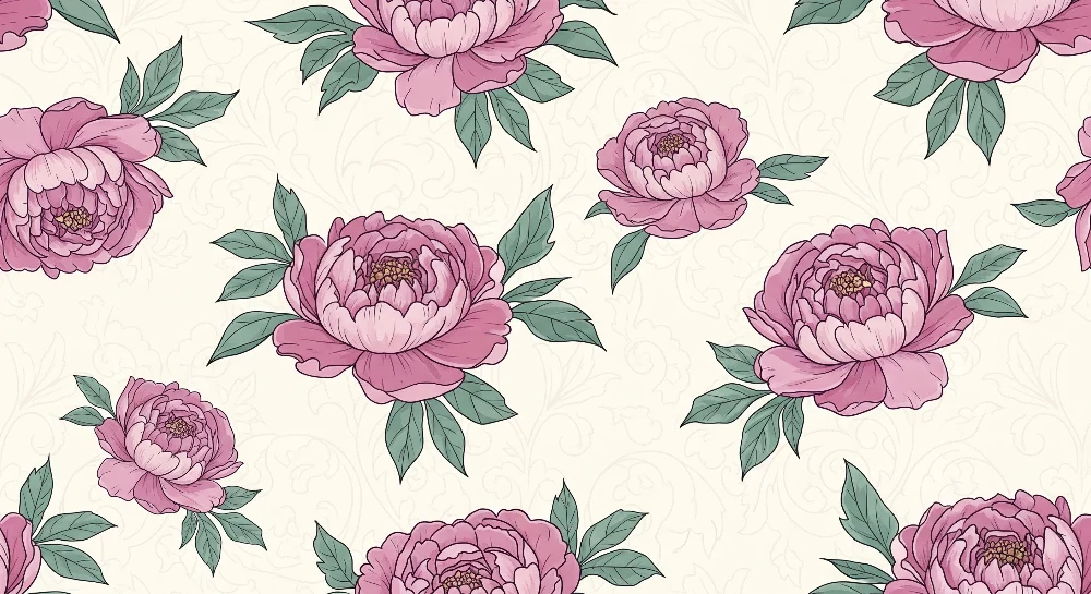 Nursery room wallpaper | Elegáns rózsaszín pünkösdi rózsák puha háttéren