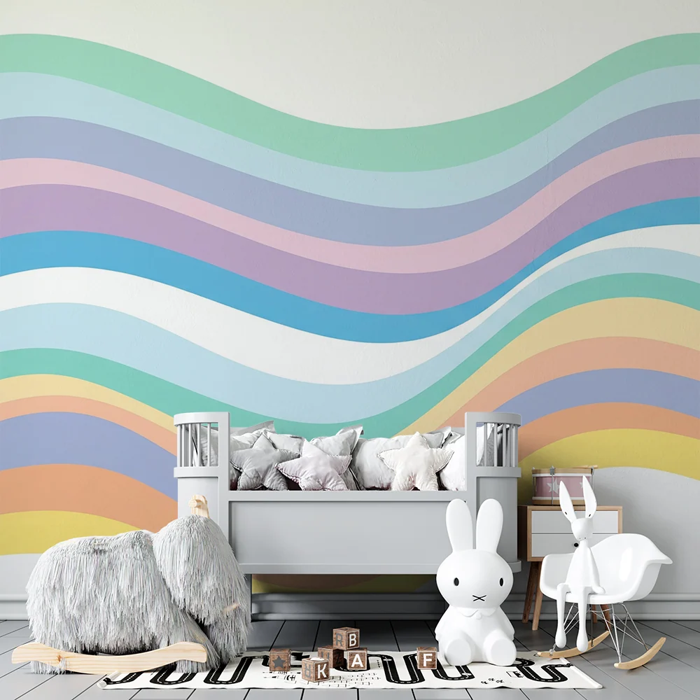 Nursery room wallpaper | Gyengéd és nyugtató pasztell hullámok