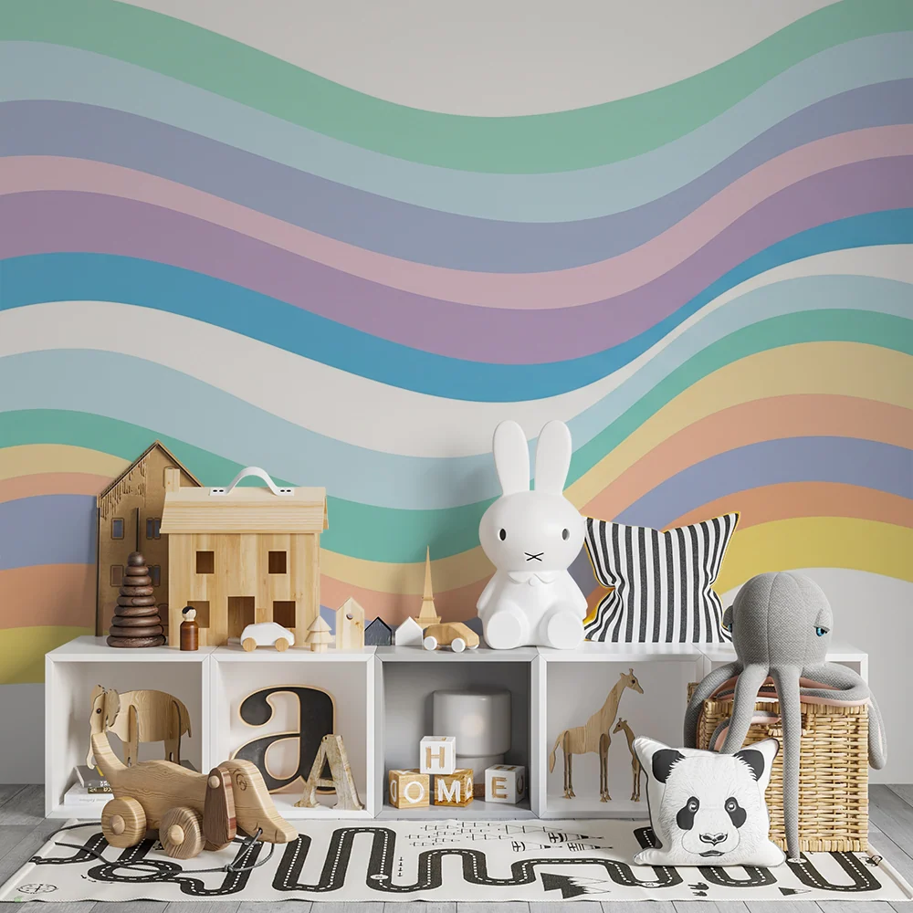 Nursery room wallpaper | Gyengéd és nyugtató pasztell hullámok