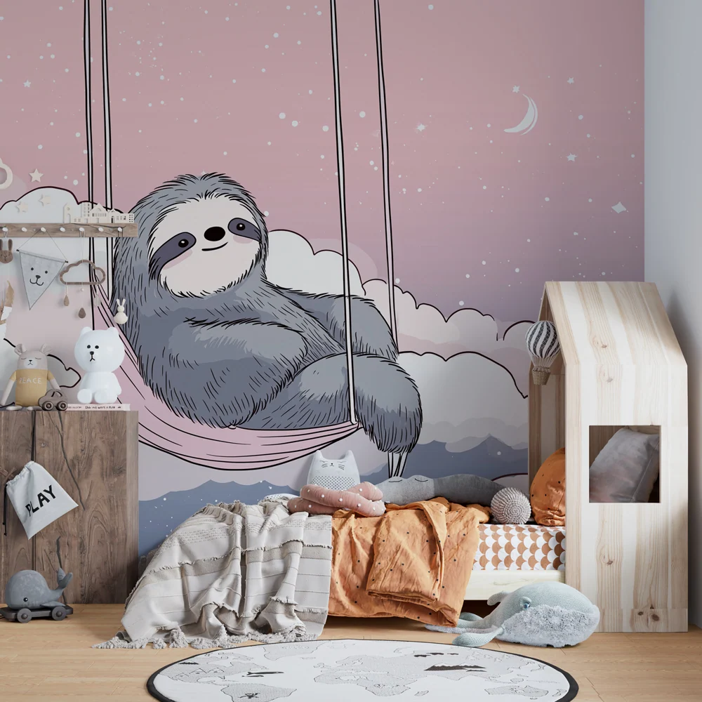 Nursery room wallpaper | Nyugodt lusta felhők között