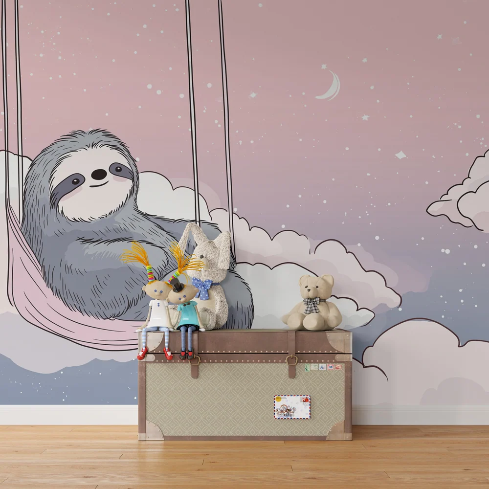 Nursery room wallpaper | Nyugodt lusta felhők között