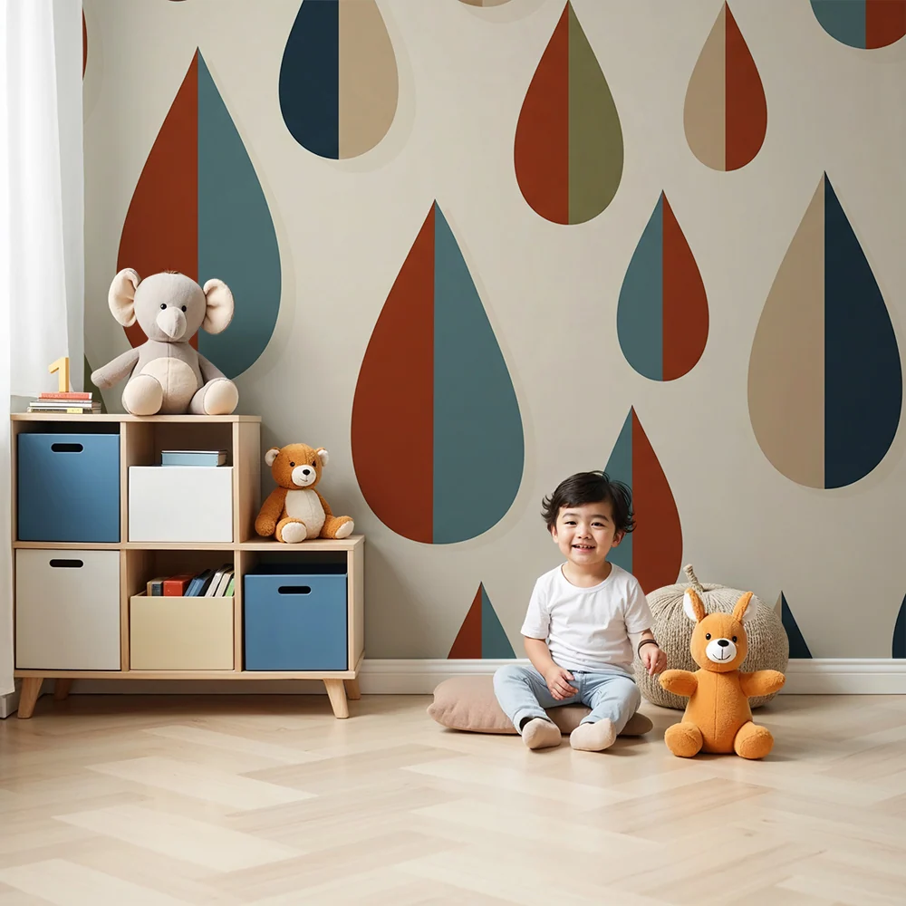 Nursery room wallpaper | Két színű cseppek