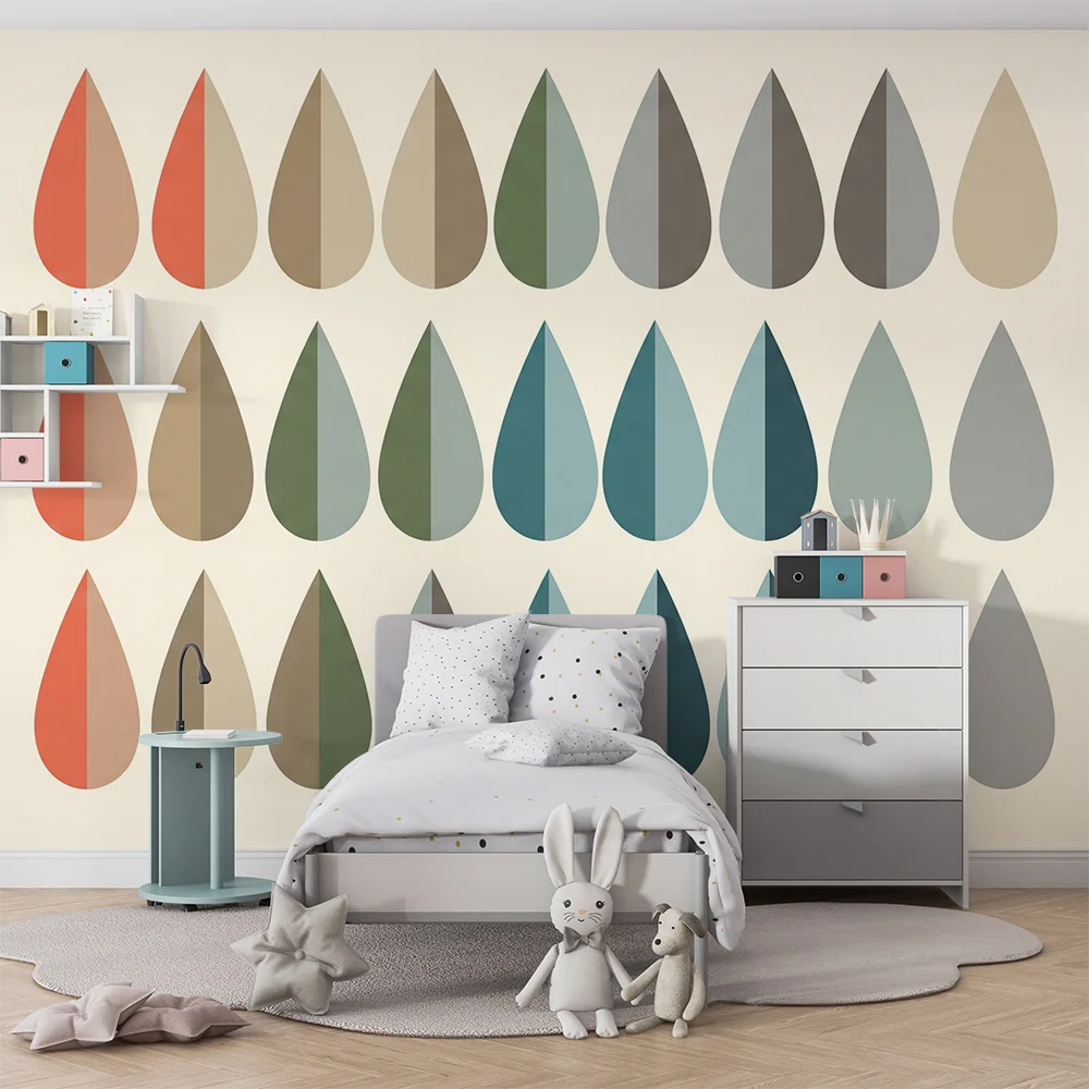 Nursery room wallpaper | Színes cseppek fokozatosan lágy háttéren