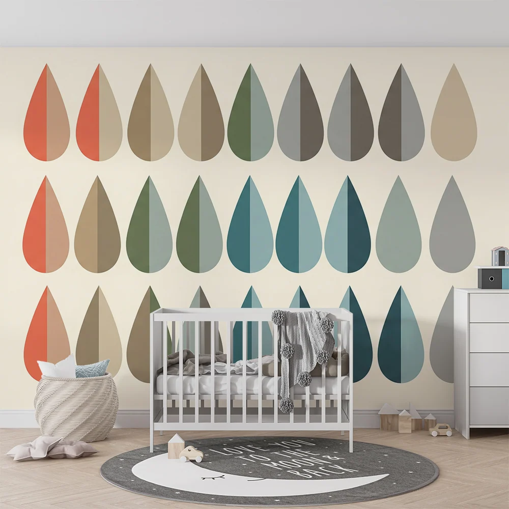 Nursery room wallpaper | Színes cseppek fokozatosan lágy háttéren