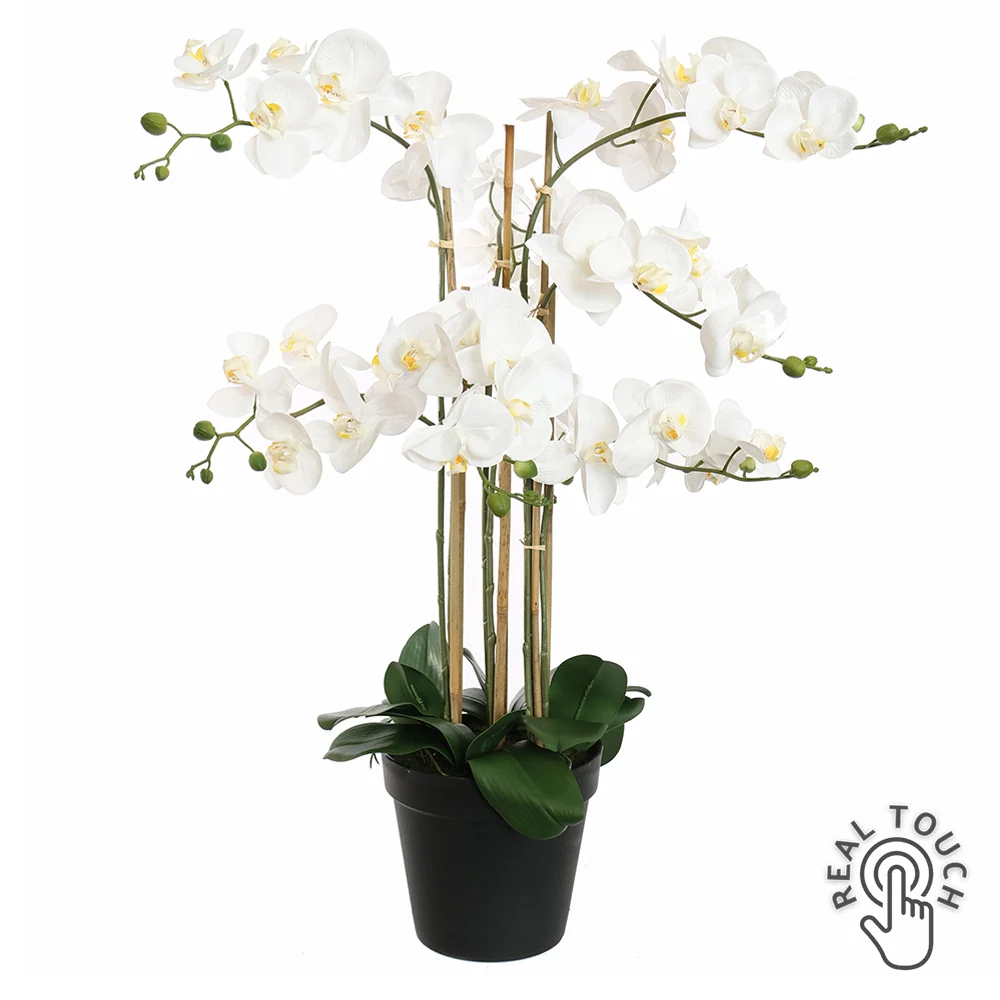 ORCHID fehér cserepes mű orchidea 90 cm
