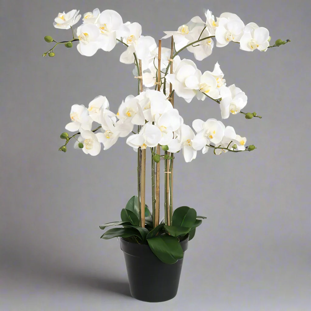 ORCHID fehér cserepes mű orchidea 90 cm