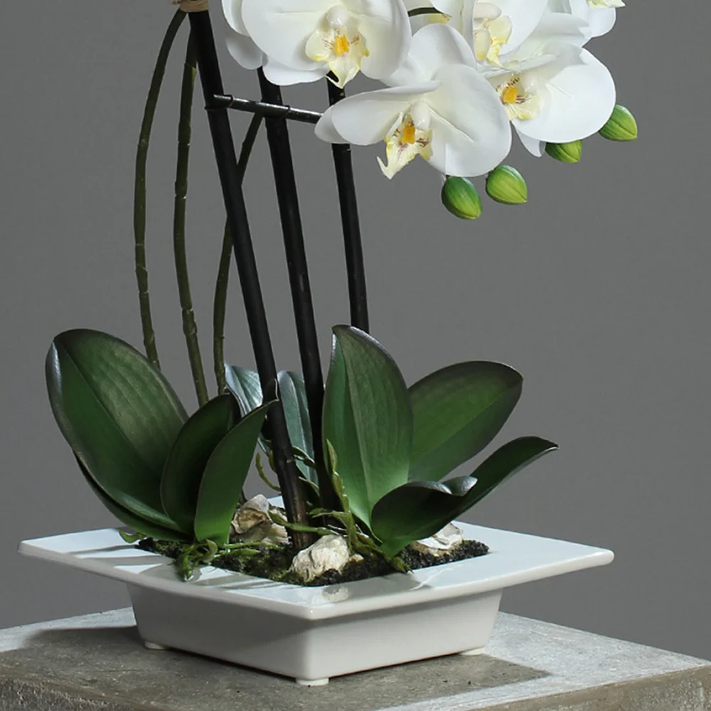 ORCHID fehér cserepes mű orchidea 46 cm