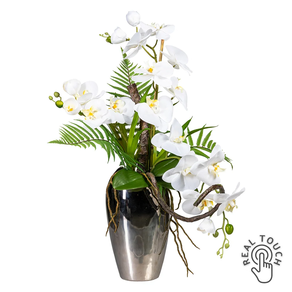 ORCHID fehér mű orchidea kompozíció 70 cm