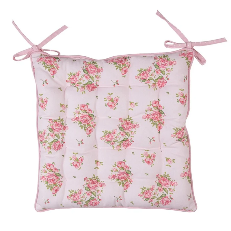 Pamut rózsás székpárna kötővel 40X40 CM Sweet Roses