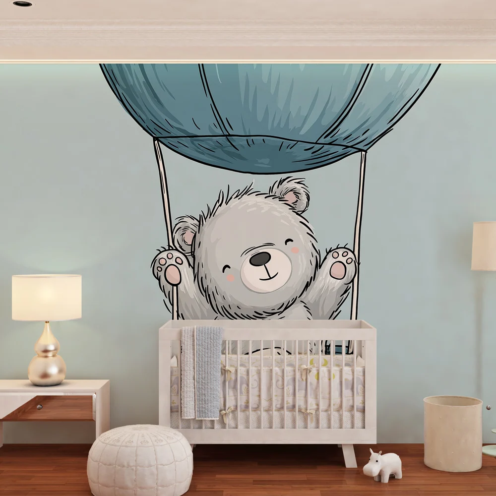 Papel de parede quarto bebê | Ours en montgolfière
