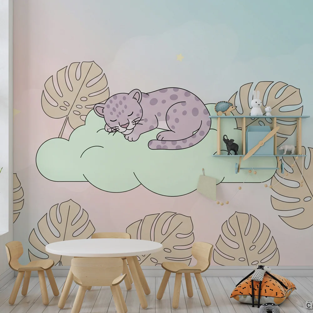 Papier de parede baba szoba | Alvó leopárd felhőn