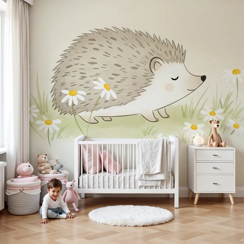 Papier de parede bébé | Boldog sün mezőszélen margarétákban