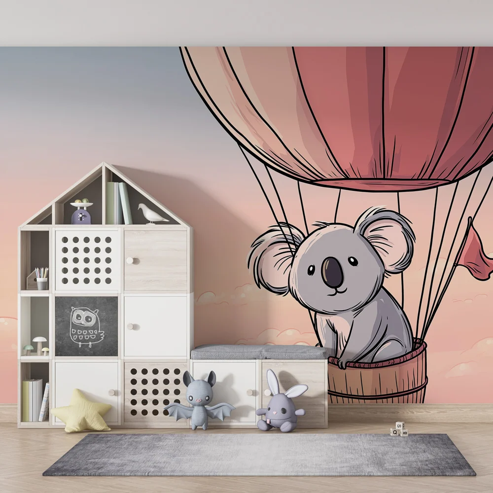 Papier de parede quarto bebê | Koala meleg léggömbben
