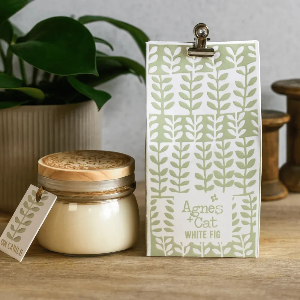 Szójaviasz gyertya Fehér füge 180ml Kilner üvegben