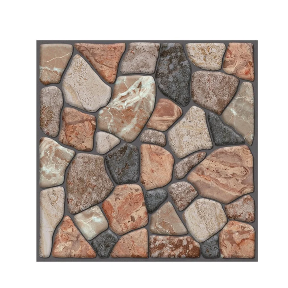 10 db 3D tapétapanel készlet, Vivimall, 30 x 30 cm, PVC, Kő hatású, 0.9 nm felület, Öntapadó, Téglavörös