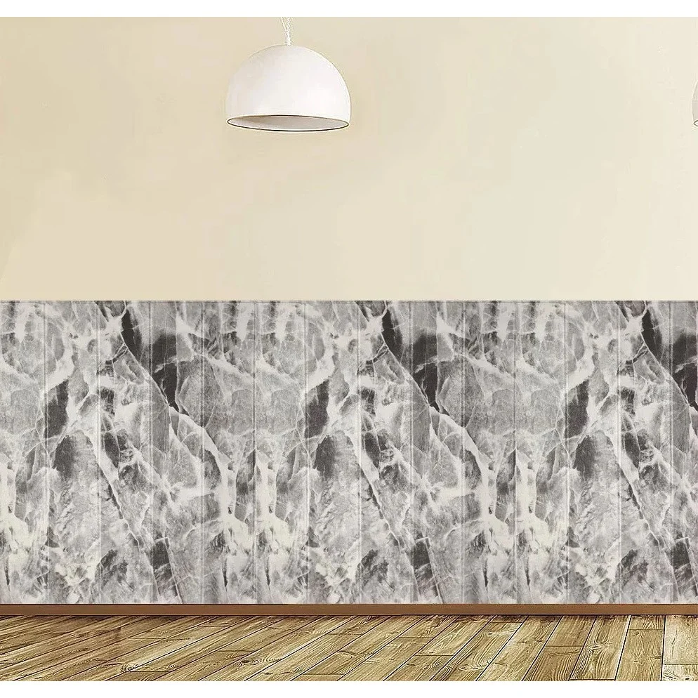 10 db 3D tapétapanel készlet, Vivimall, 70 x 70 cm, 3 mm vastag, gyanta, fapanel típusú, 4.9 nm lefedettség, márvány szürke