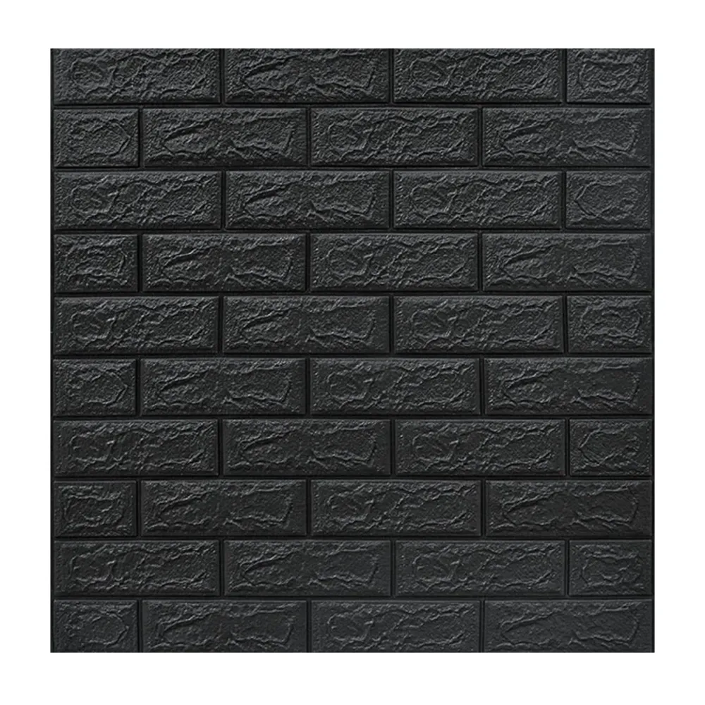 10 db 3D tapétapanel készlet, Vivimall, 70 x 77 cm, 3 mm vastag, polietilénből, tégla mintás, 5,3 nm fedőfelület, antracit...