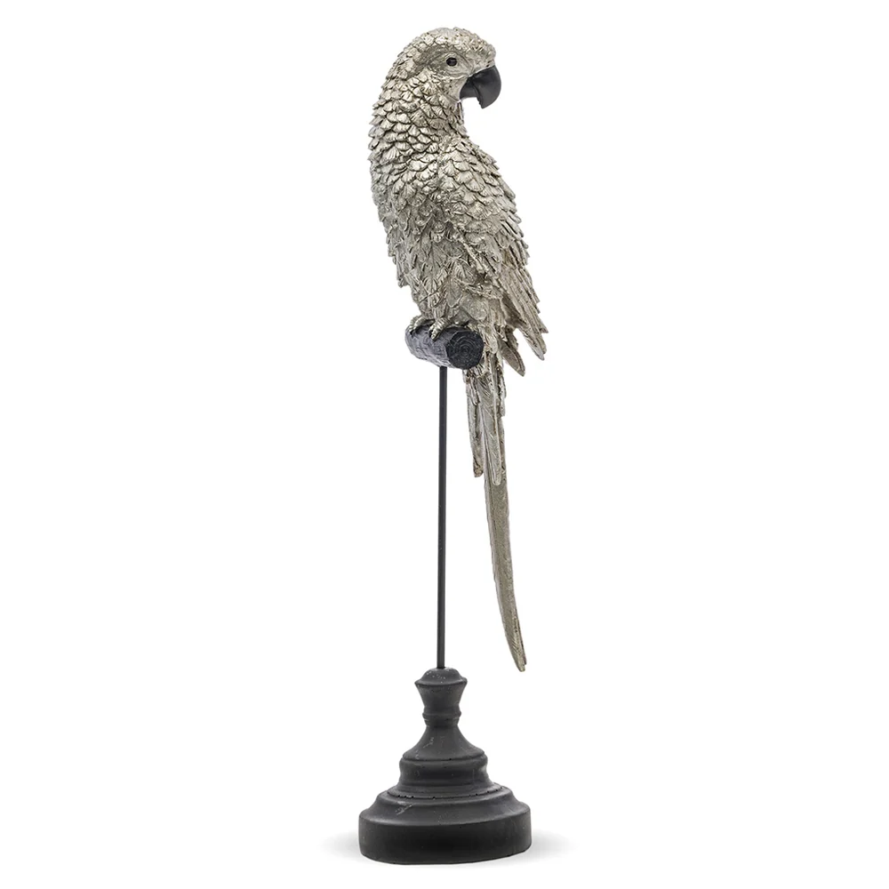 TROPICO ezüst papagáj figura 46 cm
