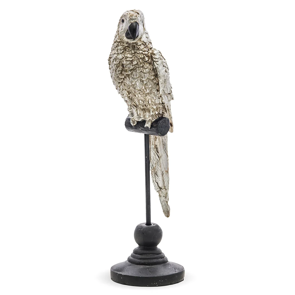 TROPICO ezüst papagáj figura 27 cm