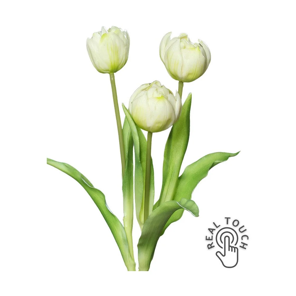 TULIP 3 szálas krém mű tulipáncsokor 39 cm