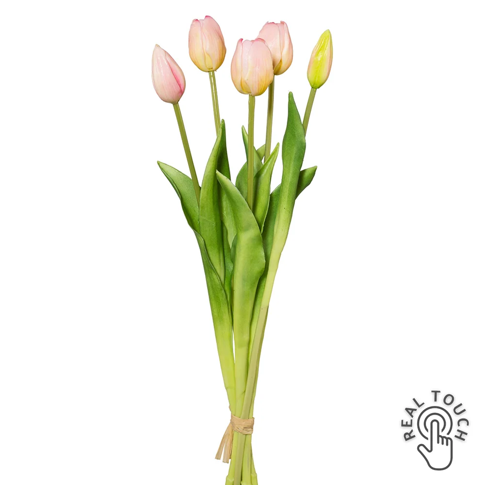 TULIP 5 szálas pink mű tulipáncsokor 45 cm