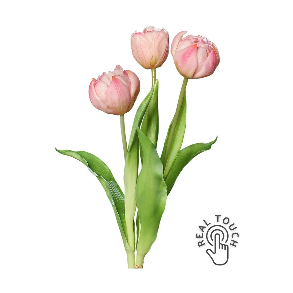 TULIP 3 szálas pink mű tulipáncsokor 39 cm