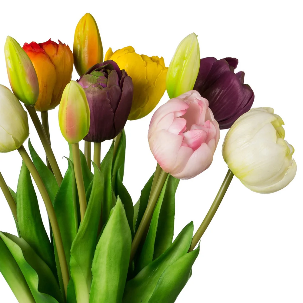 TULIP 12 szálas többszínű mű tulipáncsokor 39 cm