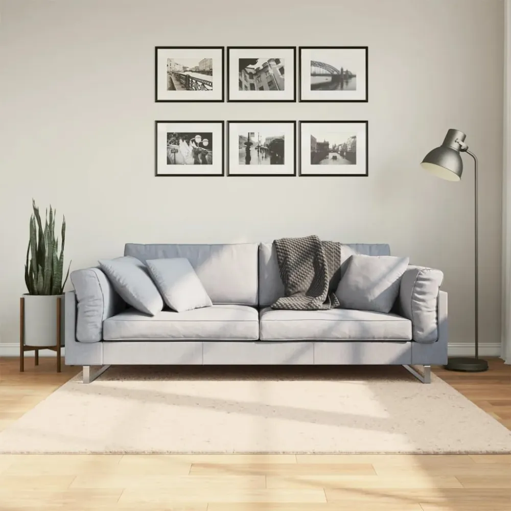 vidaXL HUARTE bézs rövid szálú puha és mosható szőnyeg 160 x 160 cm