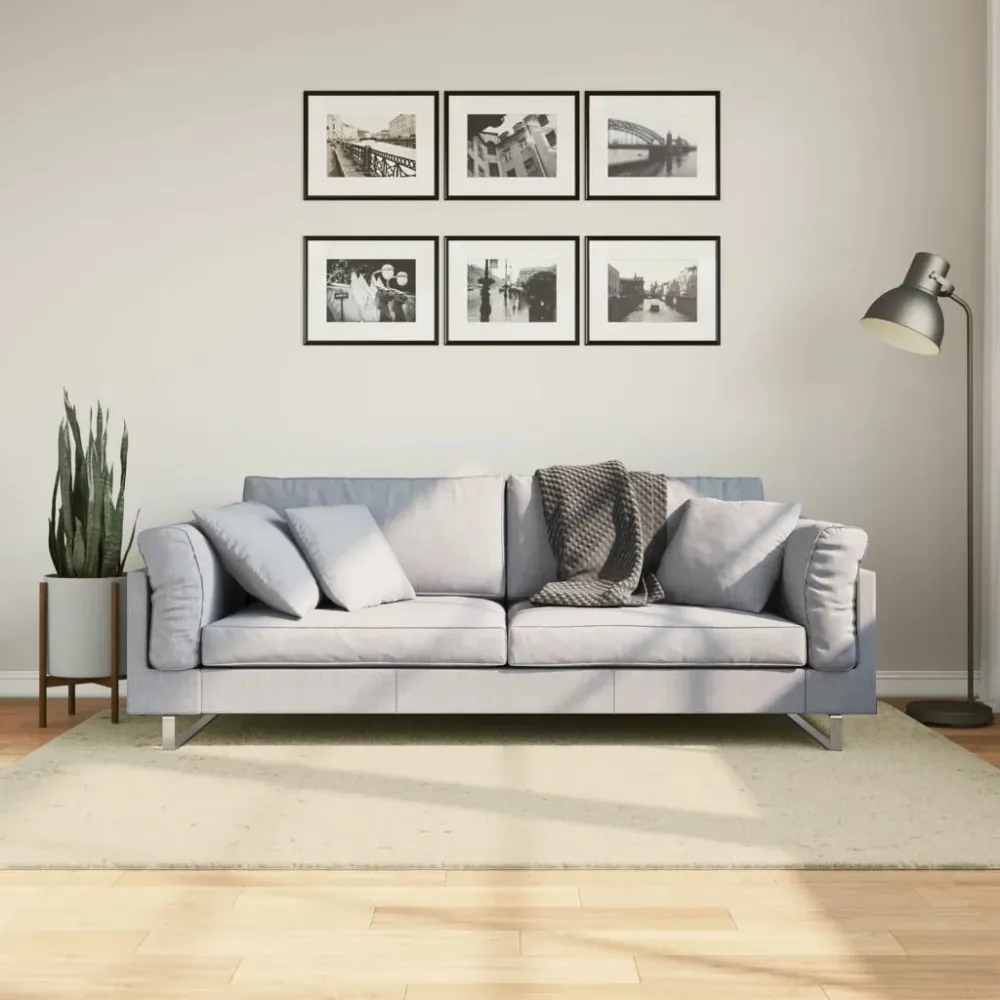 vidaXL HUARTE krémszínű rövid szálú puha és mosható szőnyeg 140x200 cm