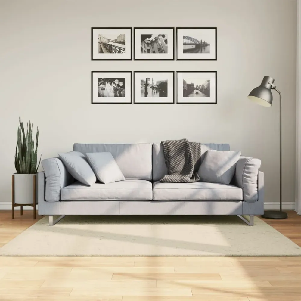 vidaXL HUARTE krémszínű rövid szálú puha és mosható szőnyeg 120x170 cm