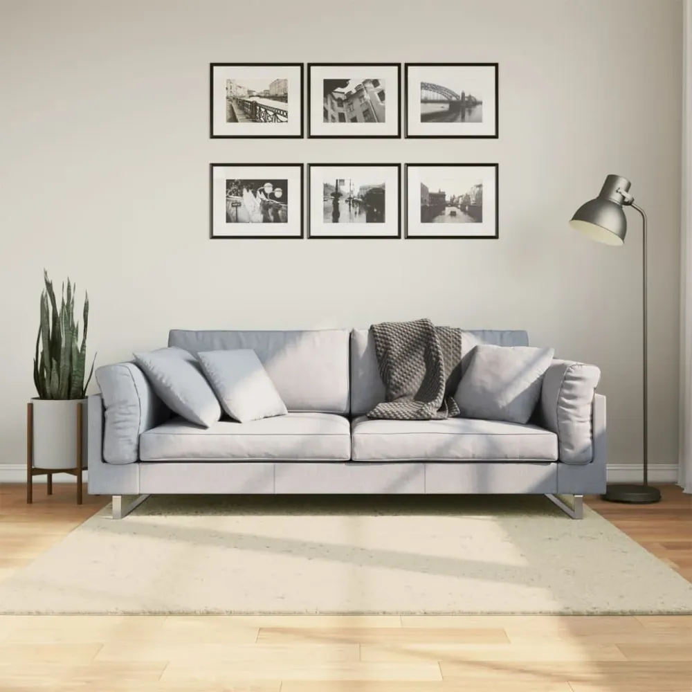 vidaXL HUARTE krémszínű rövid szálú puha és mosható szőnyeg 160x160 cm